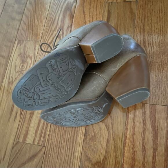 Kork-Ease Roana Womens 7.5 Lace-Up Ankle Booties Slate Leather Boho Chic Neutral - Picture 6 of 9